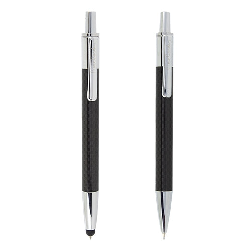 Set stylo et porte-mine touch en fibre de carbone Pierre Cardin