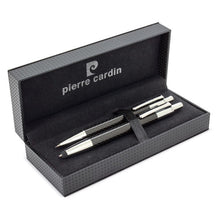 Charger l&#39;image dans la galerie, Set stylo et porte-mine touch en fibre de carbone Pierre Cardin