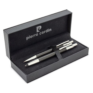 Set stylo et porte-mine touch en fibre de carbone Pierre Cardin