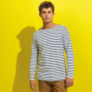 T-shirt marinière à manches longues homme