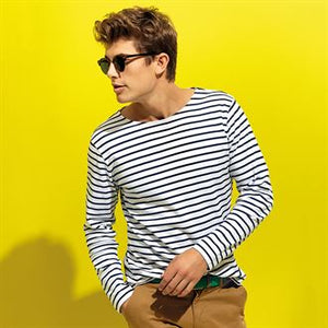 T-shirt marinière à manches longues homme