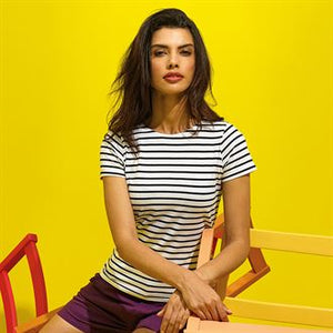 T-shirt marinière femme à manches courtes