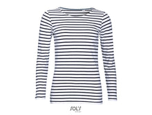 Charger l&#39;image dans la galerie, T-shirt marinière femme manches longues Sol&#39;s Marine Women