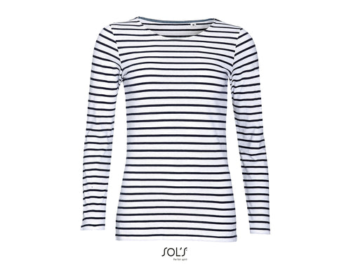 T-shirt marinière femme manches longues Sol's Marine Women