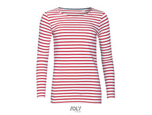 Charger l&#39;image dans la galerie, T-shirt marinière femme manches longues Sol&#39;s Marine Women
