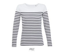 Charger l&#39;image dans la galerie, T-shirt marinière femme manches longues Sol&#39;s Matelot LSL Women