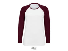 Charger l&#39;image dans la galerie, T-shirt femme bicolore manches longues raglan Sols Milky LSL