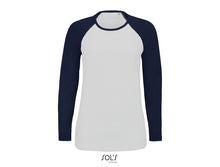 Charger l&#39;image dans la galerie, T-shirt femme bicolore manches longues raglan Sols Milky LSL