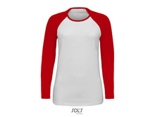 Charger l&#39;image dans la galerie, T-shirt femme bicolore manches longues raglan Sols Milky LSL