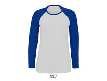 Charger l&#39;image dans la galerie, T-shirt femme bicolore manches longues raglan Sols Milky LSL