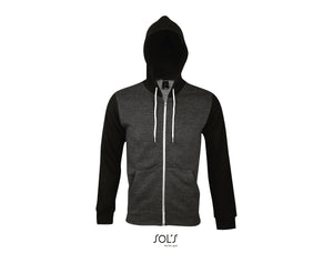 Veste zippée à capuche unisexe avec cordon contrasté blanc Sol's Silver