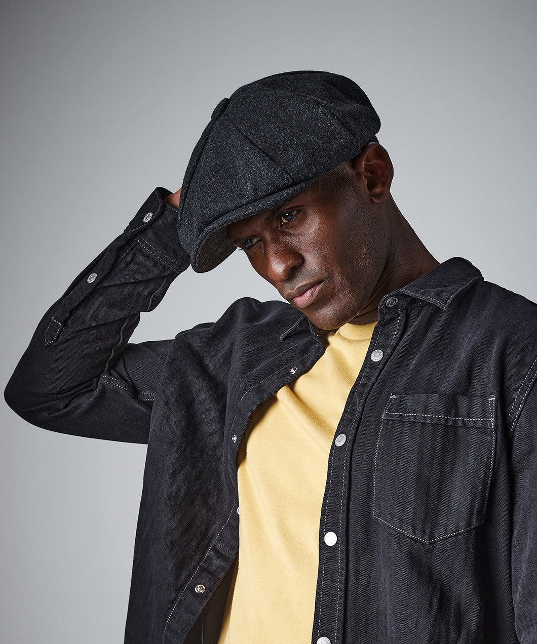 Casquette gavroche en laine melton