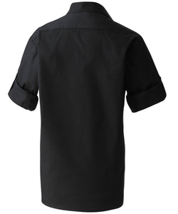 Chemise popeline à manches retroussables