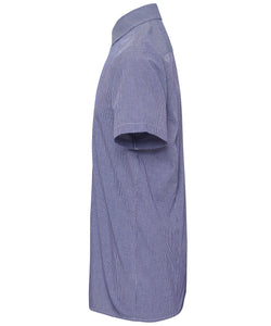 Chemise Homme manches courtes motif vichy micro-carreaux en coton