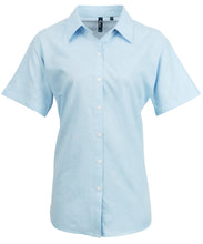 Charger l&#39;image dans la galerie, Chemise Oxford à manches courtes Signature Femme