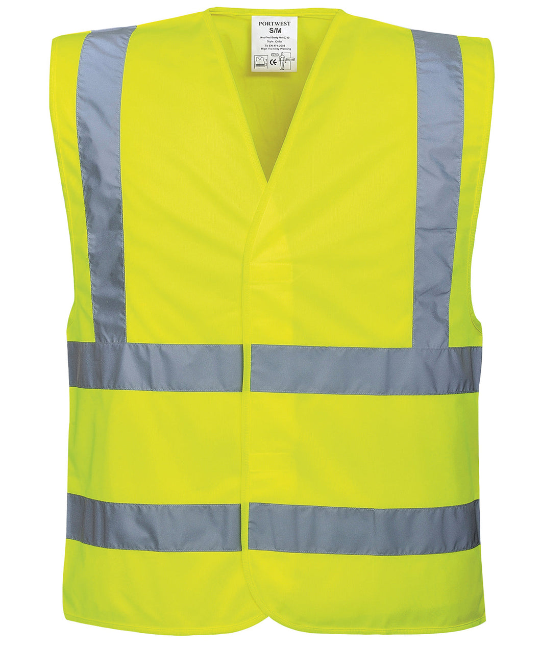 Gilet deux bandes et bretelles de haute visibilité (C470)