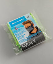 Charger l'image dans la galerie, Pack de 5 masques de protection zigzag antibactérien en tissu naturel