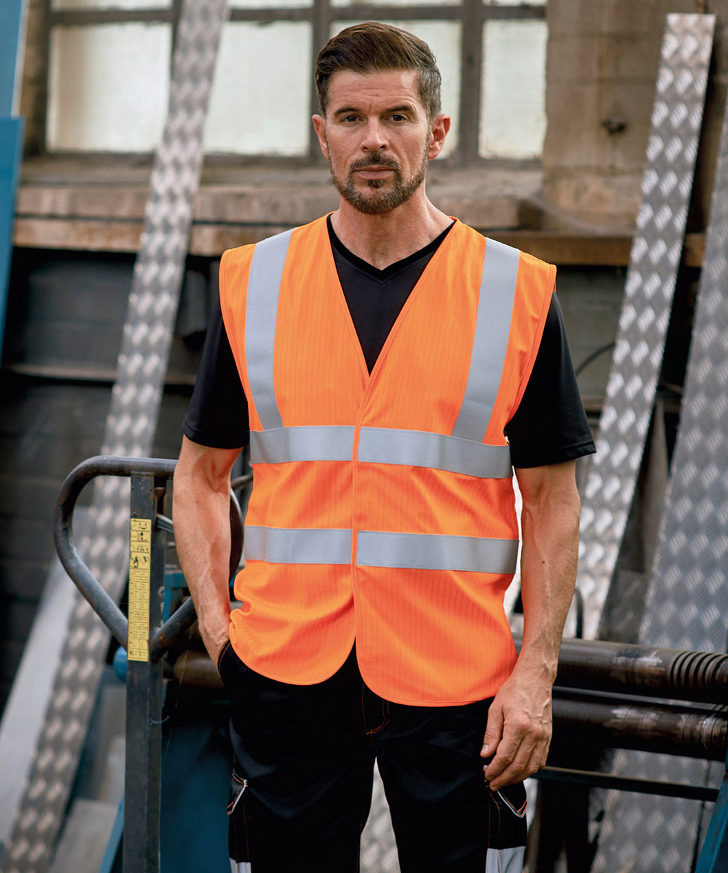 Gilet sans manches anti-statique antidéflagrant haute visibilité (HVW100ASFR)